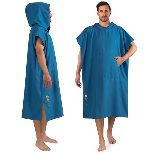 Poncho De Surf Avec Capuche – Séchage Rapide, Absorbant Et Facile à Enfiler Pour La Plage Ou La Piscine !